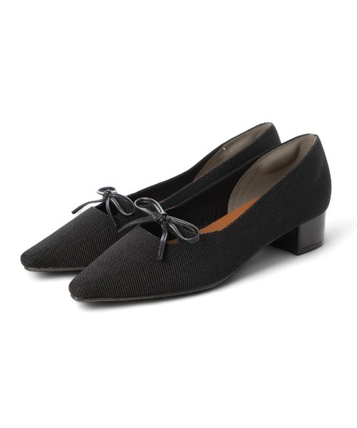 EVOL（イーボル）の「【柔らかい・ふかふか】ソフトニット3.5cmリボンパンプス JA5980（パンプス・レディース・ベージュ/ブラック系その他/ブラック・22.0cm/22.5cm/23.0cm/23.5cm/24.0cm/24.5cm/25.0cm）」の15枚目の写真