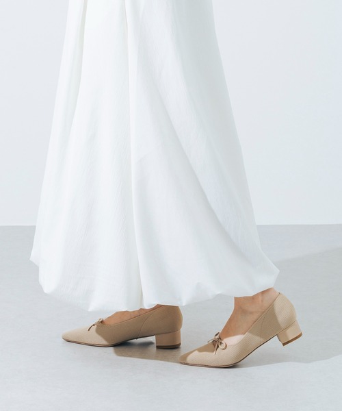 EVOL（イーボル）の「【柔らかい・ふかふか】ソフトニット3.5cmリボンパンプス JA5980（パンプス・レディース・ベージュ/ブラック系その他/ブラック・22.0cm/22.5cm/23.0cm/23.5cm/24.0cm/24.5cm/25.0cm）」の4枚目の写真