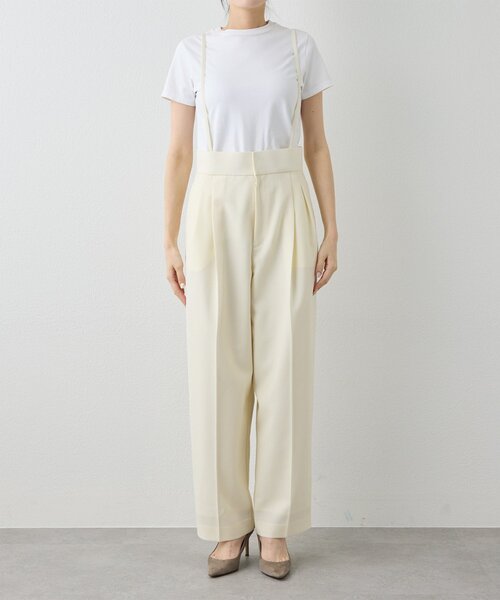 Whim Gazette（ウィムガゼット）の「ハイウエストタックパンツ（その他パンツ・レディース・ネイビー/オフホワイト・36/38）」の12枚目の写真