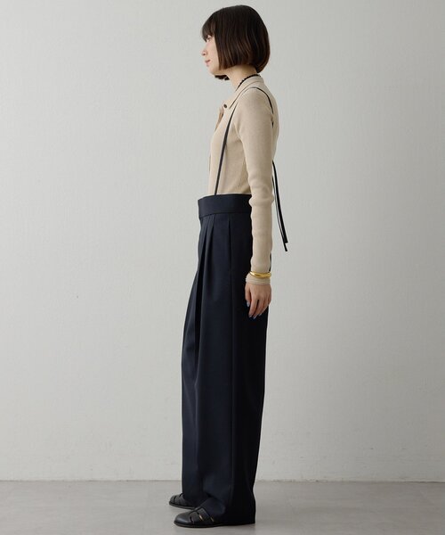 Whim Gazette（ウィムガゼット）の「ハイウエストタックパンツ（その他パンツ・レディース・ネイビー/オフホワイト・36/38）」の21枚目の写真