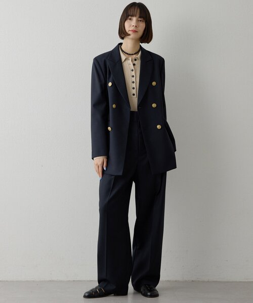 Whim Gazette（ウィムガゼット）の「ハイウエストタックパンツ（その他パンツ・レディース・ネイビー/オフホワイト・36/38）」の16枚目の写真