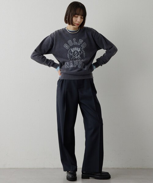 Whim Gazette（ウィムガゼット）の「ハイウエストタックパンツ（その他パンツ・レディース・ネイビー/オフホワイト・36/38）」の13枚目の写真