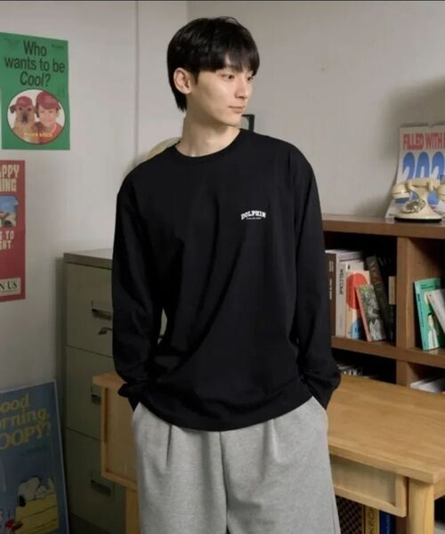 DOLPHIN WAVE APPAREL（ドルフィンウェーブアパレル）の「[2PACK]ドルフィンアーチロゴロングスリーブTシャツブラックホワイト2パック（Tシャツ/カットソー・メンズ・その他・MEDIUM/LARGE/X-LARGE）」の20枚目の写真