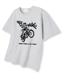 ライドフリー オーバーサイズ 半袖Tシャツ ライトグレー