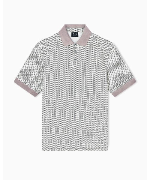 ARMANI EXCHANGE(アルマーニエクスチェンジ)の「【A|X アルマーニ エクスチェンジ】オールオーバーロゴ 半袖ポロシャツ/REGULAR(ポロシャツ・メンズ・アイボリー・LARGE/SMALL/X-LARGE/X-SMALL/MEDIUM/XX-LARGE)」の5枚目の写真