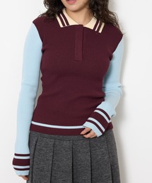 BICOLOR KNIT TOPS バイカラー ニット トップス 冬服 春服