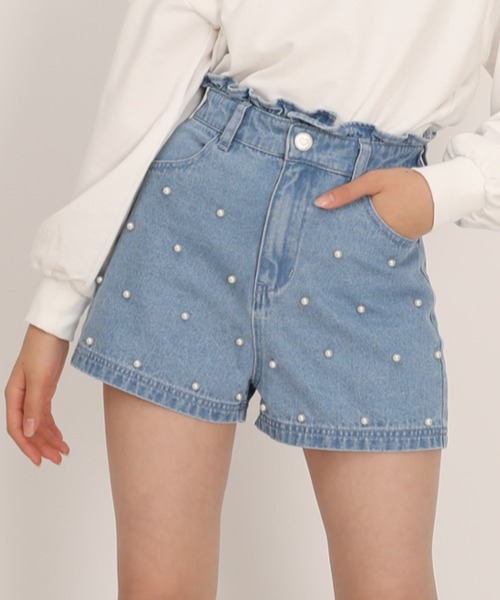 PINKHUNT(ピンクハント)の「PINKHUNT パールドットデニムショートパンツ 1226K(その他パンツ・キッズ・ブルー/ブラック・120cm/130cm/140cm/150cm/160cm)」の2枚目の写真
