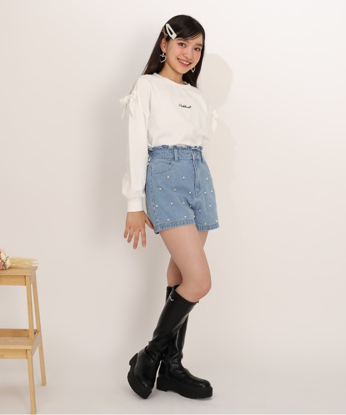 PINKHUNT(ピンクハント)の「PINKHUNT パールドットデニムショートパンツ 1226K(その他パンツ・キッズ・ブルー/ブラック・120cm/130cm/140cm/150cm/160cm)」の7枚目の写真