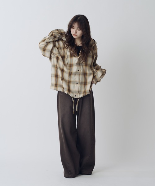 Lui's(ルイス)の「オンブレーフードシャツ(シャツ/ブラウス・メンズ・ネイビー/アイボリー・S/M)」の18枚目の写真