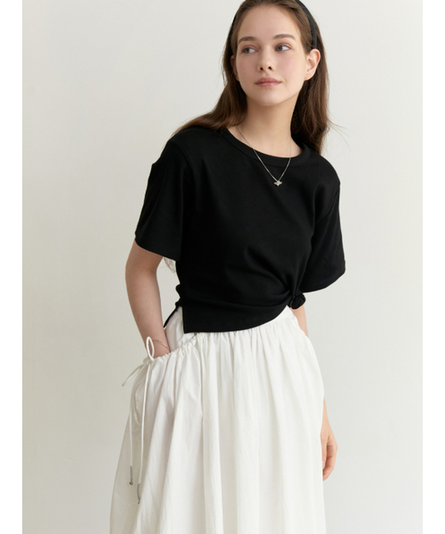 RE_L(リエル)の「Cone half t-shirt (black)(Tシャツ/カットソー・レディース・その他・FREE)」の1枚目の写真