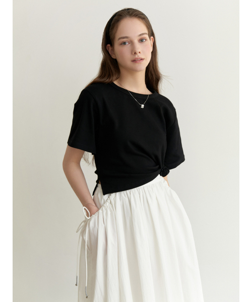 RE_L(リエル)の「Cone half t-shirt (black)(Tシャツ/カットソー・レディース・その他・FREE)」の2枚目の写真
