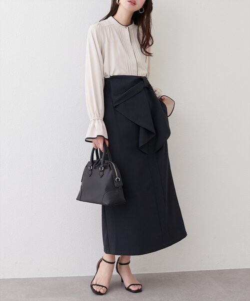 natural couture（ナチュラルクチュール）の「配色パイピングタックブラウス（シャツ/ブラウス・レディース・ピンク/その他1/グレイッシュベージュ/チャコールグレー/ベージュ・FREE）」の19枚目の写真