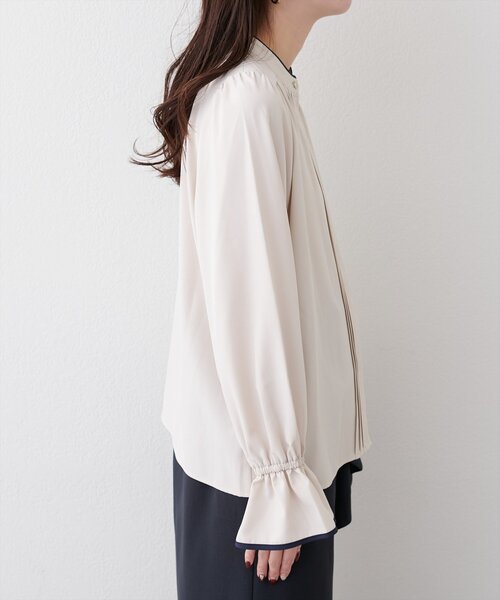 natural couture（ナチュラルクチュール）の「配色パイピングタックブラウス（シャツ/ブラウス・レディース・ピンク/その他1/グレイッシュベージュ/チャコールグレー/ベージュ・FREE）」の21枚目の写真