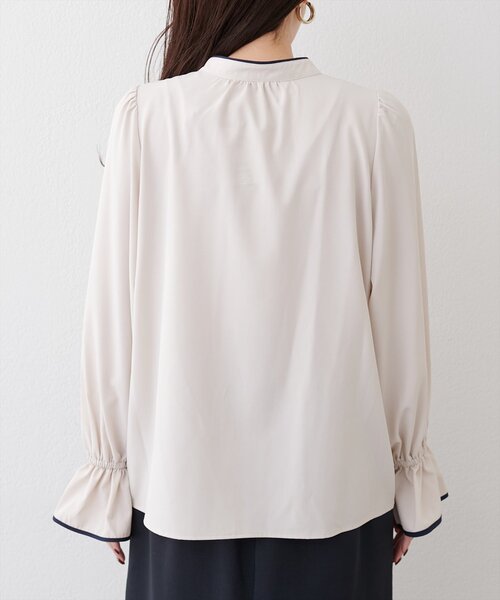 natural couture（ナチュラルクチュール）の「配色パイピングタックブラウス（シャツ/ブラウス・レディース・ピンク/その他1/グレイッシュベージュ/チャコールグレー/ベージュ・FREE）」の22枚目の写真