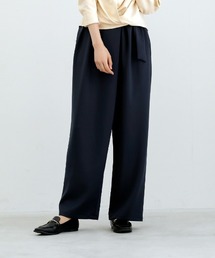 White Collection | 【 リラクシーに映える 】 ハイストレッチライトポンチ・ウエストベルトデザインバレルレッグパンツ(その他パンツ)