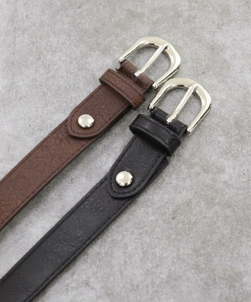 ISOOK（アイスー）の「【ISOOK / アイスー】ベーシックフェイクレザーベルト / レディース 合皮 オフィス 休日 ブラック ブラウン 黒 茶色（ベルト・レディース・ブラック/ブラウン・FREE）」の8枚目の写真