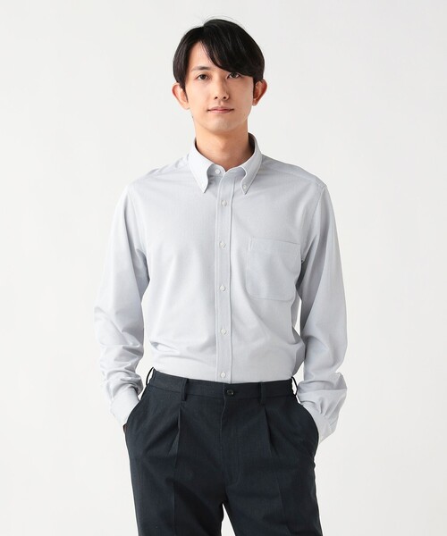 BEAMS HEART(ビームスハート)の「ツイル イージーケア ボタンダウンシャツ【ストレッチ・防シワ】(シャツ/ブラウス・メンズ・ブルー/ホワイト/グレー・38/39/37/42/41/40)」の2枚目の写真
