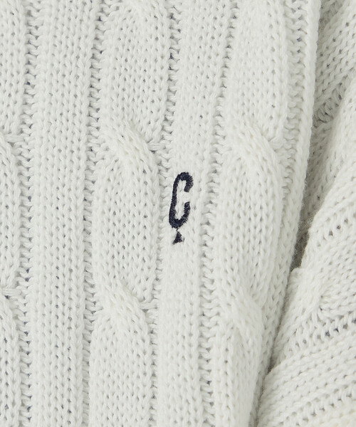 COMME CA ISM(コムサイズム)の「ワンポイント刺繍ケーブルニット(ニット/セーター・レディース・オフホワイト/ネイビー/グリーン・LARGE/MEDIUM)」の20枚目の写真