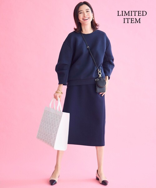 自由区(ジユウク)の「ダンボールジャージー スカート(スカート・レディース・ネイビー系/グレー系・46/44)」の6枚目の写真