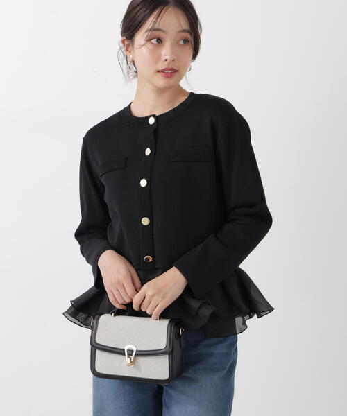 a/mie（アミー）の「＜ウォッシャブル＞＜ａ＞シルク混ニットカーデ / 1216176200（ニット/セーター・レディース・イエロー/ホワイト/ブラック/ブルー・MEDIUM/SMALL）」の6枚目の写真