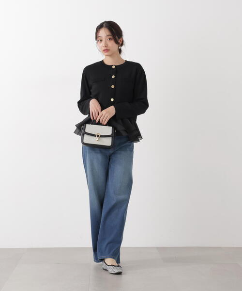 a/mie（アミー）の「＜ウォッシャブル＞＜ａ＞シルク混ニットカーデ / 1216176200（ニット/セーター・レディース・イエロー/ホワイト/ブラック/ブルー・MEDIUM/SMALL）」の7枚目の写真