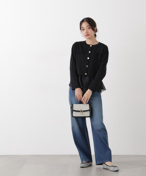 a/mie（アミー）の「＜ウォッシャブル＞＜ａ＞シルク混ニットカーデ / 1216176200（ニット/セーター・レディース・イエロー/ホワイト/ブラック/ブルー・MEDIUM/SMALL）」の10枚目の写真