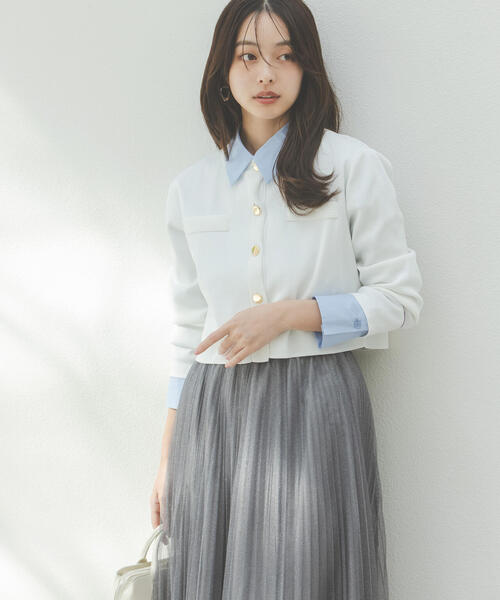 a/mie（アミー）の「＜ウォッシャブル＞＜ａ＞シルク混ニットカーデ / 1216176200（ニット/セーター・レディース・イエロー/ホワイト/ブラック/ブルー・MEDIUM/SMALL）」の16枚目の写真