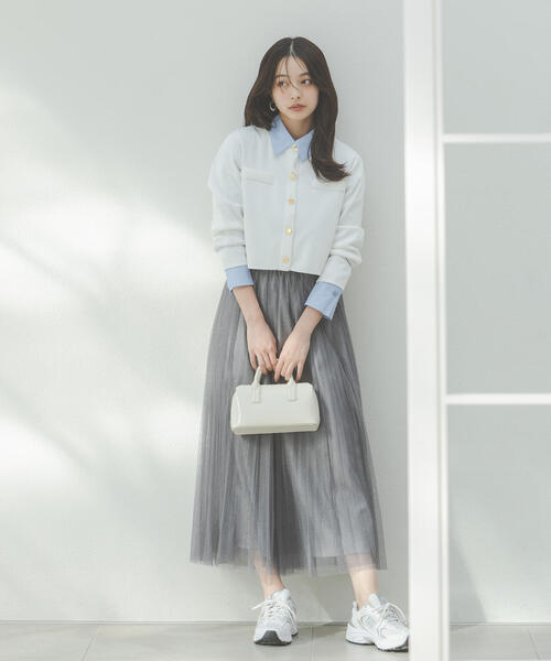 a/mie（アミー）の「＜ウォッシャブル＞＜ａ＞シルク混ニットカーデ / 1216176200（ニット/セーター・レディース・イエロー/ホワイト/ブラック/ブルー・MEDIUM/SMALL）」の17枚目の写真