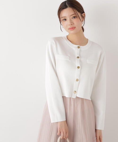 a/mie（アミー）の「＜ウォッシャブル＞＜ａ＞シルク混ニットカーデ / 1216176200（ニット/セーター・レディース・イエロー/ホワイト/ブラック/ブルー・MEDIUM/SMALL）」の18枚目の写真