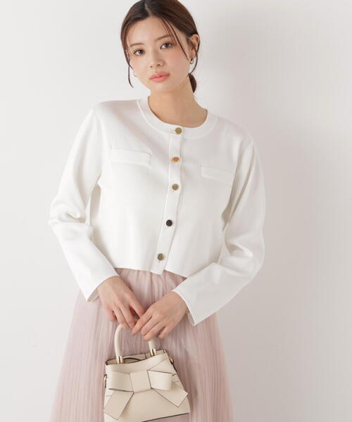 a/mie（アミー）の「＜ウォッシャブル＞＜ａ＞シルク混ニットカーデ / 1216176200（ニット/セーター・レディース・イエロー/ホワイト/ブラック/ブルー・MEDIUM/SMALL）」の20枚目の写真