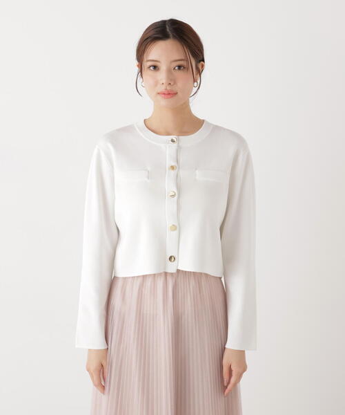 a/mie（アミー）の「＜ウォッシャブル＞＜ａ＞シルク混ニットカーデ / 1216176200（ニット/セーター・レディース・イエロー/ホワイト/ブラック/ブルー・MEDIUM/SMALL）」の22枚目の写真