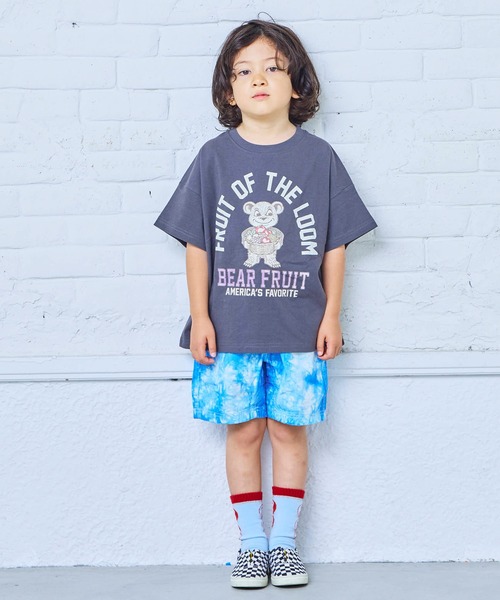 FRUIT OF THE LOOM(フルーツオブザルーム)の「【FRUIT OF THE LOOM】別注カレッジプリントT(Tシャツ/カットソー・キッズ・チャコール/オフホワイト・80/90/95/100/110/120/130/140/150)」の6枚目の写真
