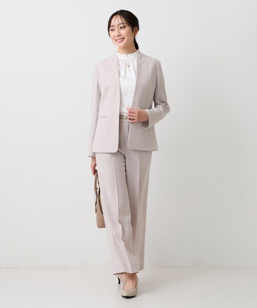 UNTITLED（アンタイトル）の「エアリーノーカラージャケット（ノーカラージャケット・レディース・チャコールグレー/ナチュラル/ネイビー・01/03/02/42/04/46/44/50/48/00）」の18枚目の写真