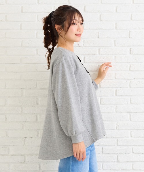 Rose Tiara（ローズティアラ）の「リボンプルオーバー（Tシャツ/カットソー・レディース・グレー/ブラック・46/42/38）」の5枚目の写真