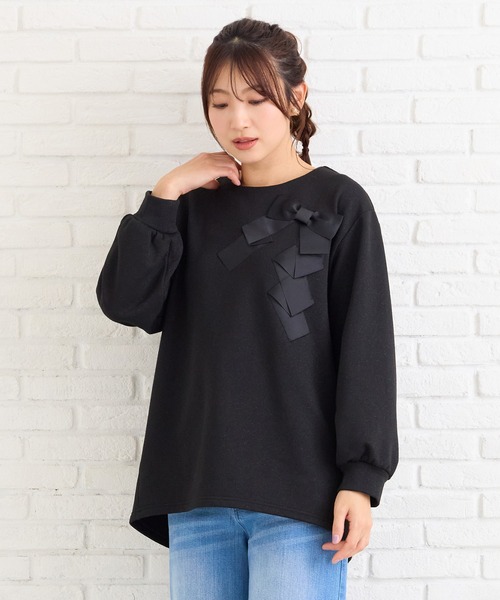 Rose Tiara（ローズティアラ）の「リボンプルオーバー（Tシャツ/カットソー・レディース・グレー/ブラック・46/42/38）」の14枚目の写真
