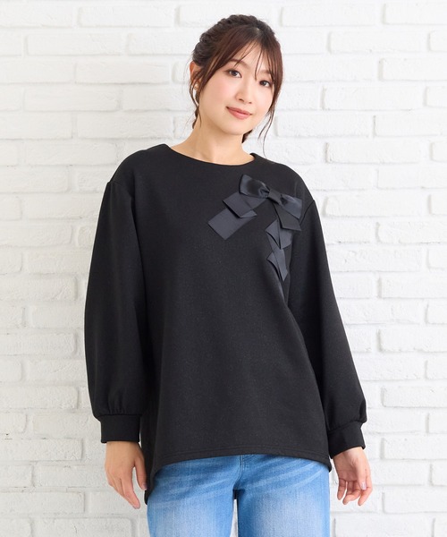 Rose Tiara（ローズティアラ）の「リボンプルオーバー（Tシャツ/カットソー・レディース・グレー/ブラック・46/42/38）」の15枚目の写真