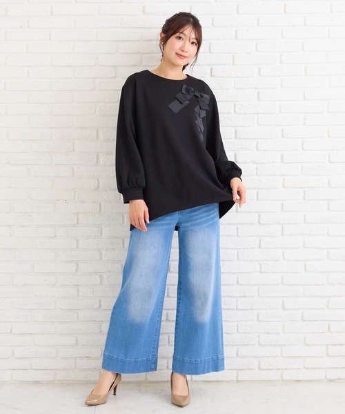 Rose Tiara（ローズティアラ）の「リボンプルオーバー（Tシャツ/カットソー・レディース・グレー/ブラック・46/42/38）」の16枚目の写真