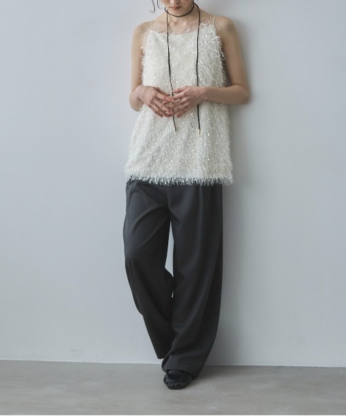 feepur（フェピュール）の「シャギーキャミソール（その他トップス・レディース・オフホワイト/ブラック・MEDIUM）」の17枚目の写真