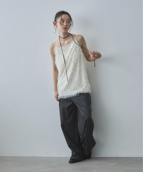 feepur（フェピュール）の「シャギーキャミソール（その他トップス・レディース・オフホワイト/ブラック・MEDIUM）」の20枚目の写真