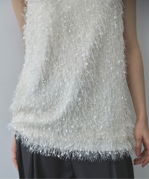 feepur（フェピュール）の「シャギーキャミソール（その他トップス・レディース・オフホワイト/ブラック・MEDIUM）」の15枚目の写真