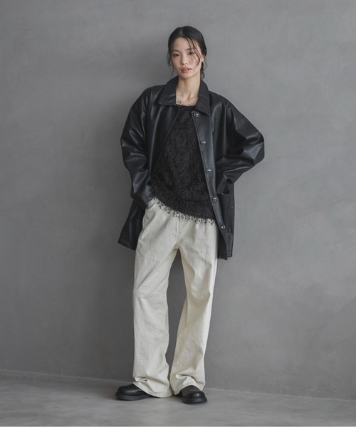 feepur（フェピュール）の「シャギーキャミソール（その他トップス・レディース・オフホワイト/ブラック・MEDIUM）」の9枚目の写真