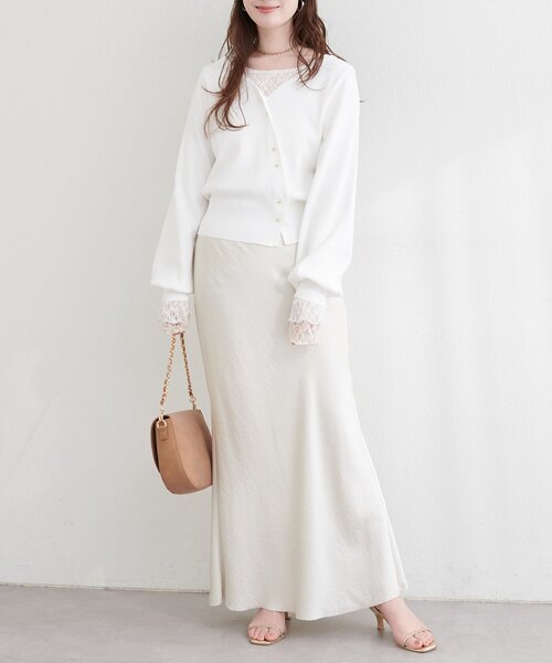 natural couture（ナチュラルクチュール）の「アシメデザイン釦カーデ（カーディガン/ボレロ・レディース・サックスブルー/オフホワイト/ピンク/ネイビー・FREE）」の8枚目の写真