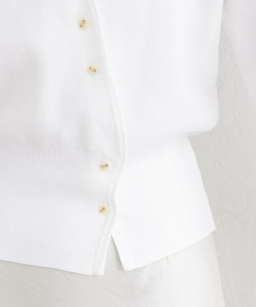 natural couture（ナチュラルクチュール）の「アシメデザイン釦カーデ（カーディガン/ボレロ・レディース・サックスブルー/オフホワイト/ピンク/ネイビー・FREE）」の14枚目の写真
