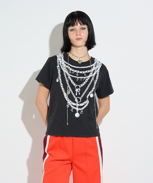 ANNA SUI NYC(アナ スイ エヌ ワイ シー)の「フェイクアクセサリープリントTシャツ(Tシャツ/カットソー・レディース・ブラック/ホワイト・FREE)」の12枚目の写真