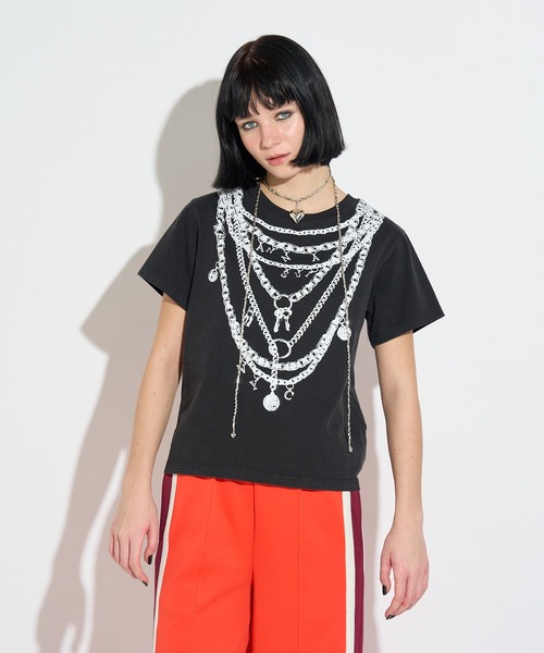 ANNA SUI NYC(アナ スイ エヌ ワイ シー)の「フェイクアクセサリープリントTシャツ(Tシャツ/カットソー・レディース・ブラック/ホワイト・FREE)」の13枚目の写真