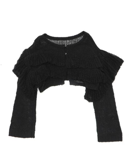 dispark（ディスパーク）の「DISPARK/【26年春夏新作】フリルメッシュショートカーデ（カーディガン/ボレロ・レディース・ブラック・FREE）」の7枚目の写真