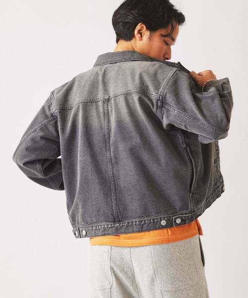 JOURNAL STANDARD relume（ジャーナルスタンダード　レリューム）の「クラフトデニム 12oz トラッカージャケット（デニムジャケット・メンズ・ブラックミックス/ブルー/アイボリー・MEDIUM/LARGE）」の4枚目の写真