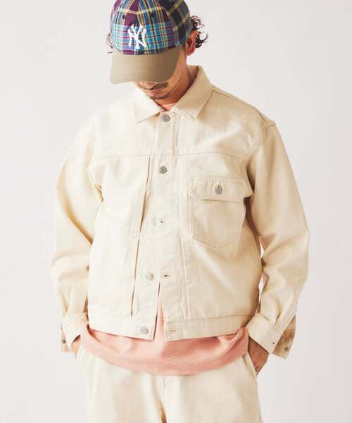 JOURNAL STANDARD relume（ジャーナルスタンダード　レリューム）の「クラフトデニム 12oz トラッカージャケット（デニムジャケット・メンズ・ブラックミックス/ブルー/アイボリー・MEDIUM/LARGE）」の11枚目の写真