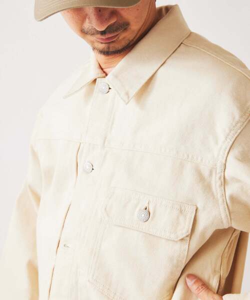 JOURNAL STANDARD relume（ジャーナルスタンダード　レリューム）の「クラフトデニム 12oz トラッカージャケット（デニムジャケット・メンズ・ブラックミックス/ブルー/アイボリー・MEDIUM/LARGE）」の13枚目の写真