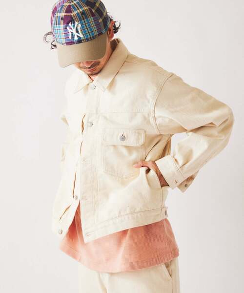 JOURNAL STANDARD relume（ジャーナルスタンダード　レリューム）の「クラフトデニム 12oz トラッカージャケット（デニムジャケット・メンズ・ブラックミックス/ブルー/アイボリー・MEDIUM/LARGE）」の14枚目の写真